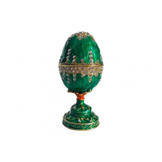 Ou "Faberge" din metal - verde, 11,5 cm