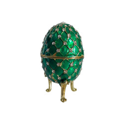 Ou "Faberge" din metal - verde, 9,5 cm
