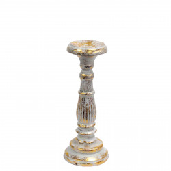 Sfesnic lumanare, alb-auriu, 30 cm