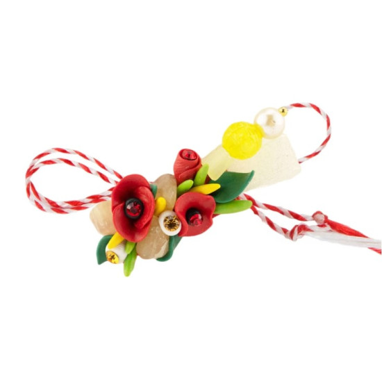 Martisor handmade brosa cu cristale Swarovski
