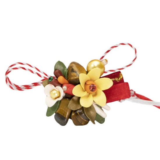 Martisor handmade brosa cu cristale Swarovski