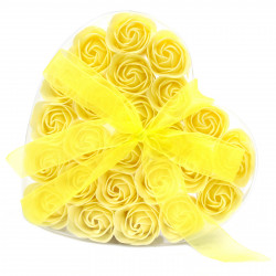 Set cadou 24 trandafiri din sapun "Yellow", 18cm