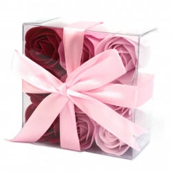 Set cadou 9 trandafiri din sapun-roze, 10 cm