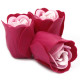Set cadou 3 trandafiri din sapun - roz, 8 cm
