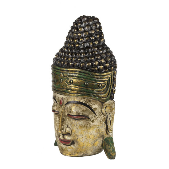 Cap Buddha, verde - gold antique, 40 cm