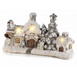 Casa decorativa ceramica cu led poveste iarna, 58 cm