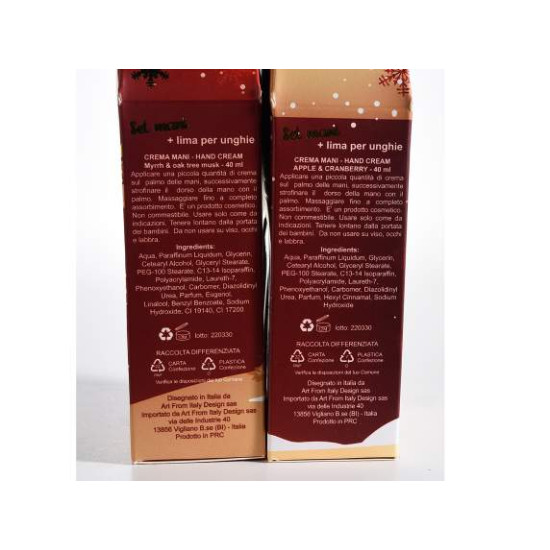Set cadou Craciun - crema de maini + pila unghii, 13 cm