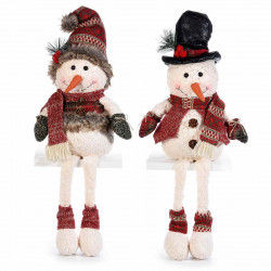 Om de zăpadă de Crăciun cu picioare lungi, cu eșarfă și pălărie, 73 cm, 1 buc.