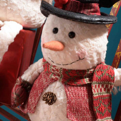Om de zăpadă de Crăciun cu picioare lungi, cu eșarfă și pălărie, 73 cm, 1 buc.