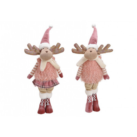 Decoratiune ren roz, 68 cm