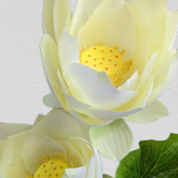 Floare decorativa nufar alb, 110 cm
