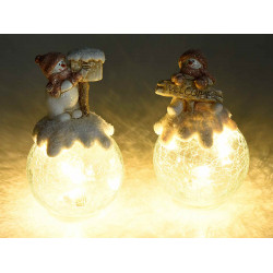 Glob de zapada din sticla cu led, 15 cm 