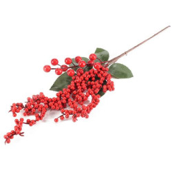Ramura artificiala, fructe rosii - 23 cm