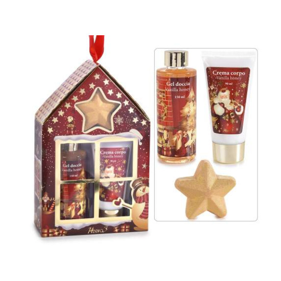 Cutie cadou "Christmas Village" - 3 produse ingrijjire corp, 23 cm
