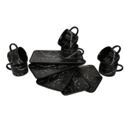 Set cesti cafea / ceai, ceramica fina, 24 cm