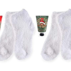 Set cadou Craciun - crema de picioare + sosete, 12,5 cm