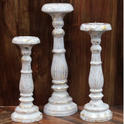 Sfesnic lumanare, alb-auriu, 30 cm
