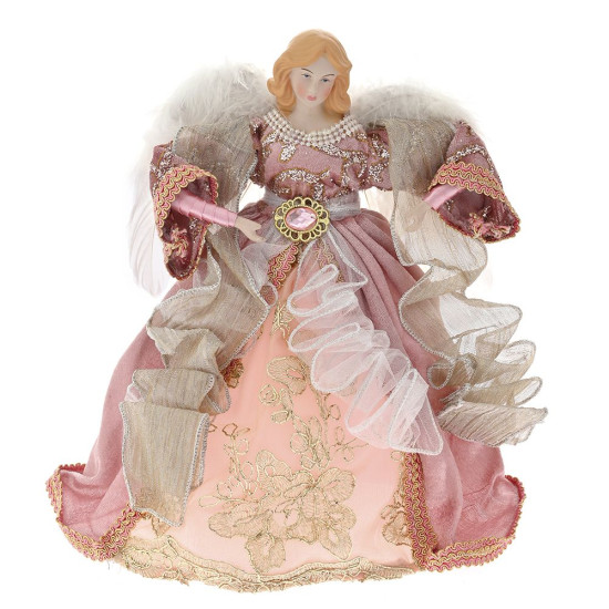 Varf de brad ingeras roz, 30 cm