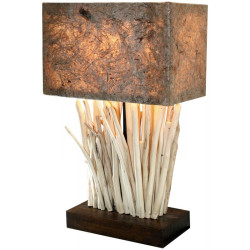 Lampa din lemn cu abajur, 50 cm
