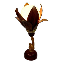 Lampa de masa "Blossom" cu 8 frunze de palmier de cocos, 50 cm